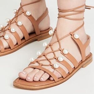 Stuart Weitzman Goldie Lace Up Sandal size 8.5
